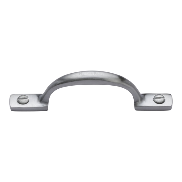 V1090 102-SC • 102 x 28mm • Satin Chrome • Heritage Brass Straight Face Fixing Cabinet Handle